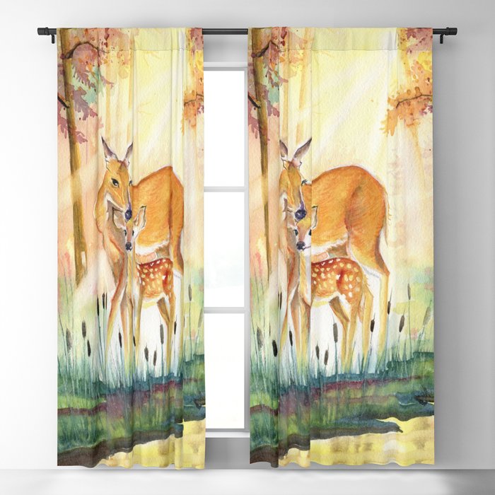 Mom And Little Deer Blackout Curtain By Melly Terpening Society6