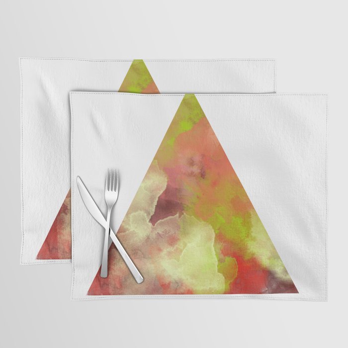 10   Triangle Abstract Watercolor 210901 Digital Minimal Art Ink Fluid Liquid  Placemat