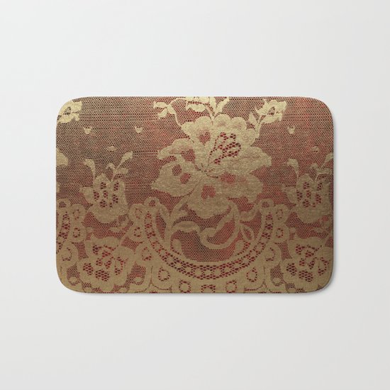 Red Lace Velvet 01 Bath Mat