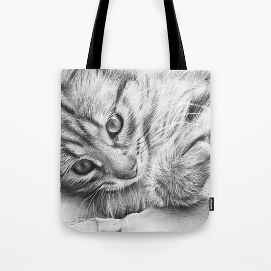 Cat Kitten Dawing Tote Bag