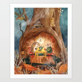 Teatime in the Treehouse Art Print