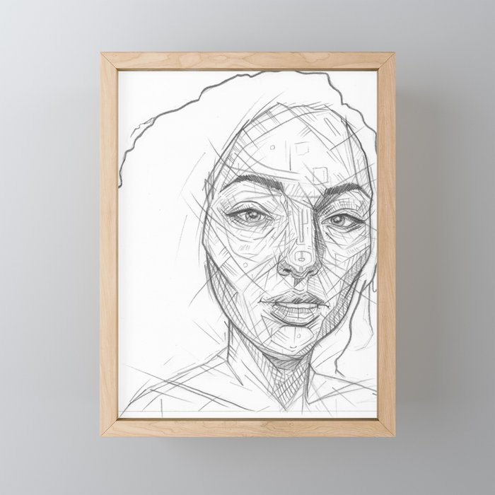 portrait study Framed Mini Art Print