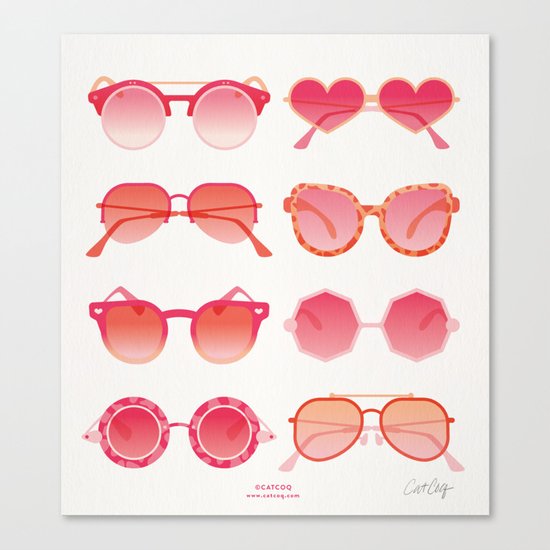 Sunglasses Collection – Pink Ombré Palette Canvas Print