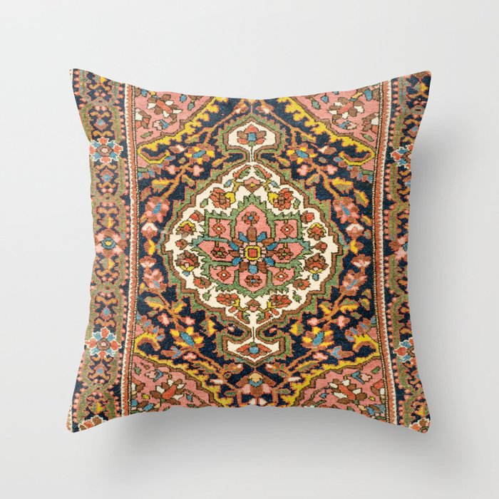 Sarouk Poshti  Antique South Persian Rug Print Throw Pillow