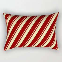 [ Thumbnail: Maroon & Pale Goldenrod Colored Lines Pattern Rectangular Pillow ]