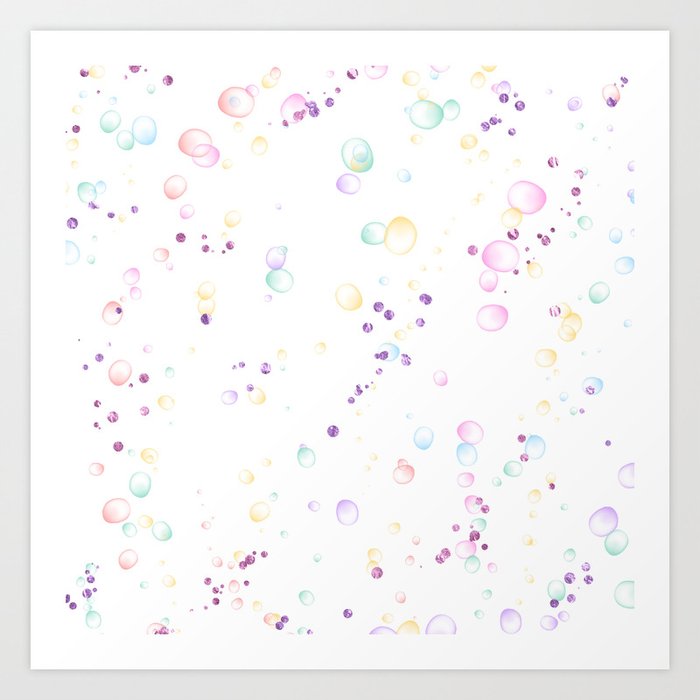 Bubble Confetti Glitter Patterns Art Print