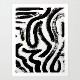 Black and White Abstract Pattern 1: A minimal black and white pattern by Alyssa Hamilton Art Art Print