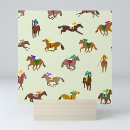 Off to the Horse Races (Mint) Mini Art Print