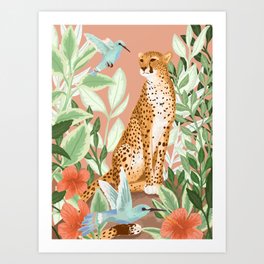 Tropical Cheetah Art Print