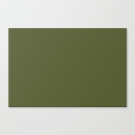 Dark Green-Brown Solid Color Pantone Pesto 18-0228 TCX Shades of Green Hues Canvas Print