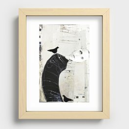 « deux oiseaux noirs et moi » Recessed Framed Print