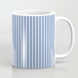 Vintage Cabana Stripe Pattern Pastel Cornflower Blue On White Boho Aesthetic Mug