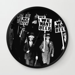 We Want Beer / Prohibition, Black and White Photography Wall Clock | Black And White, Alkohol, Prohibition, Vintage, Lockdown, Pub, Photo, Decor, Pubdecor, Poster 