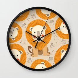 Lion, Wildlife of Africa Wall Clock