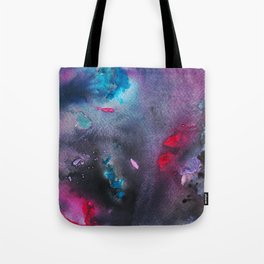 Neon Pink Blue Black Galaxy Swirl Milky Way Bacteria Colony Tote Bag