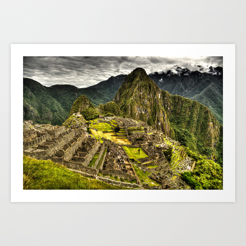 Machu Picchu Hi Res Hdr Landscape Peru Art Print By Hqphoto Society6