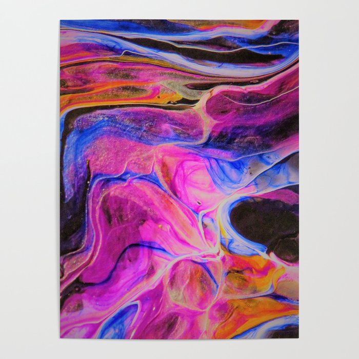 Abstract Multicolor Acrylic #1 Poster