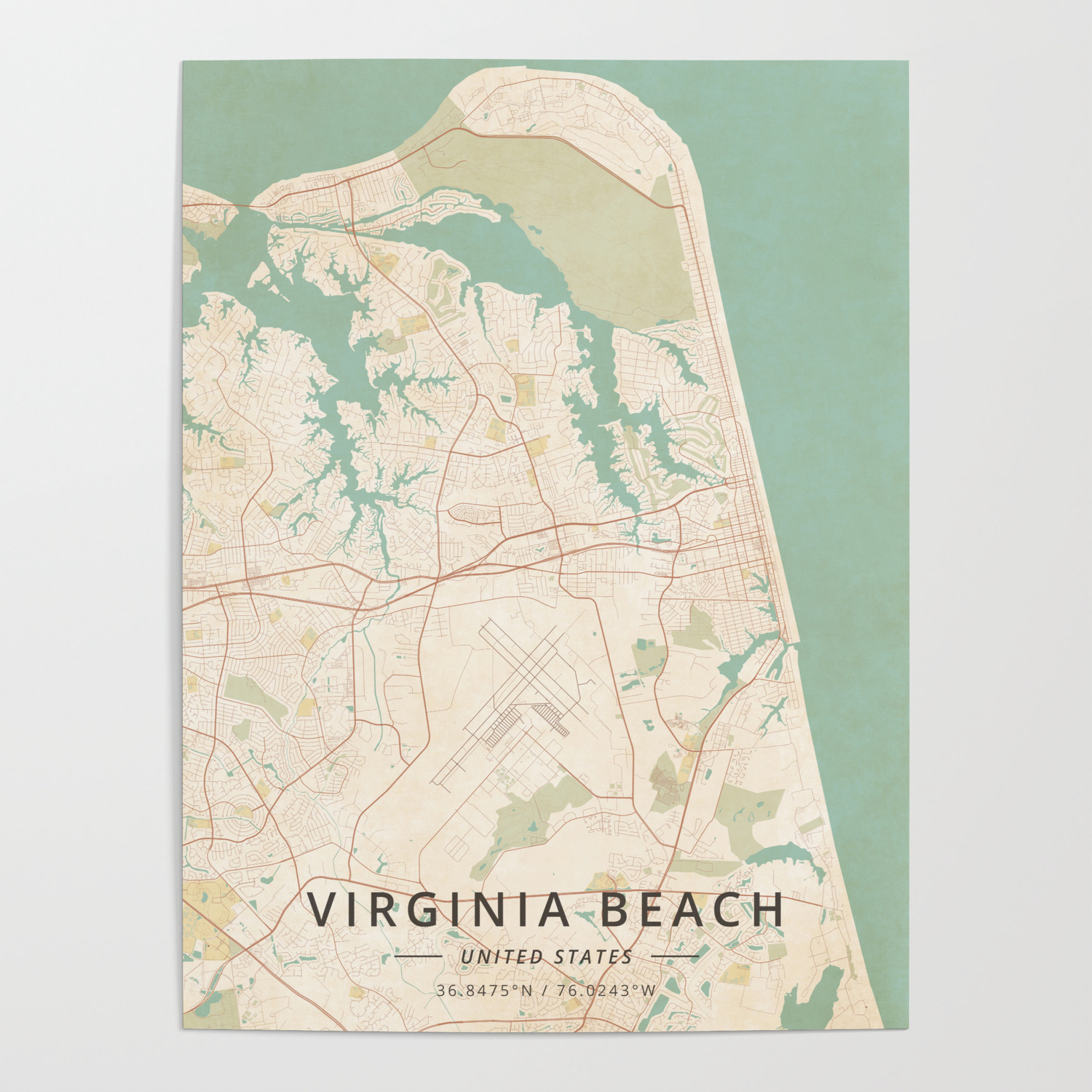 Virginia Print Street Map Decor Va  City Map D896v4 Portsmouth Map Print Road Map Gift Portsmouth Map Poster Wall Art