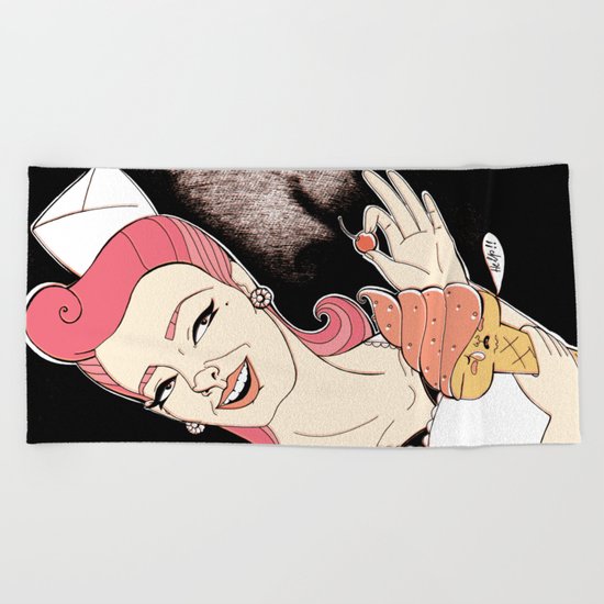 The Ice Cream's Nightmare Beach Towel