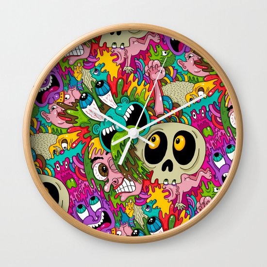 Puke Pattern Wall Clock