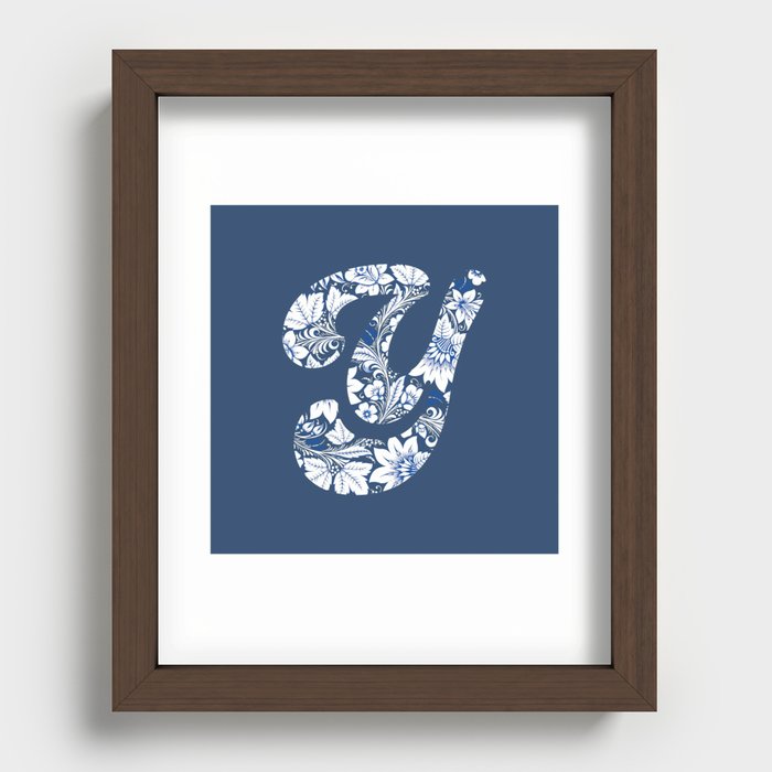 Chinese Element Blue - Y Recessed Framed Print
