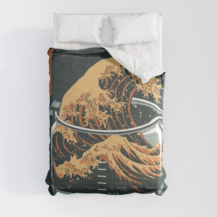 The Great Wave of Coffee Comforter