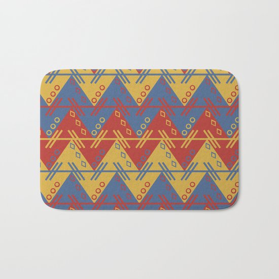 Tribal Zigzag Line Pattern Bath Mat