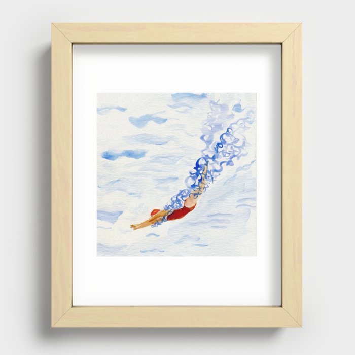Swimmer - diving Recessed Framed Print