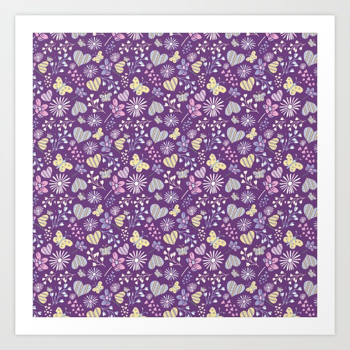 Spring Fling Purple Floral Art Print