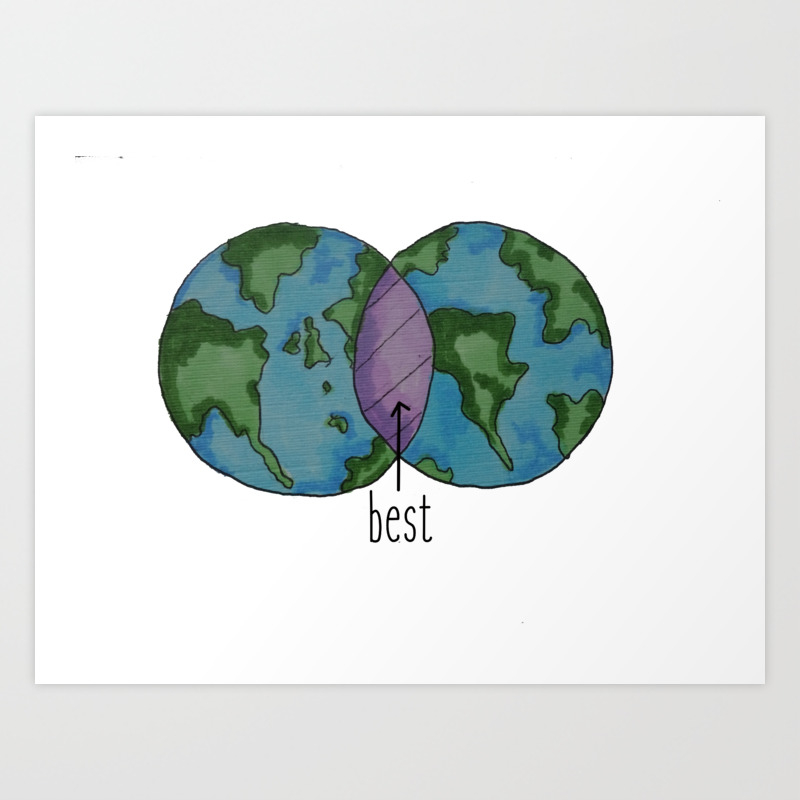 Best Of Both Worlds Art Print By Nakedtypewriter Society6