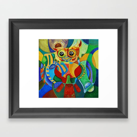 Rainbow Owl Framed Art Print