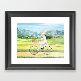 Cycling in Vietnam Framed Art Print