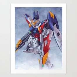 Wing Zero Art Print | Robot, Wing, Mecha, Zero, Gundam, Painting, Anime, Manga, Watercolor 