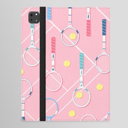 Collection of Retro Tennis Racquets on Pink iPad Folio Case