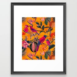 Vintage And Shabby Chic - Colorful Summer Botanical Jungle Garden Framed Art Print