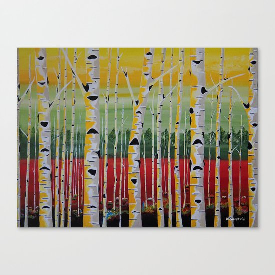 Birch Trees Landscape Canvas Print