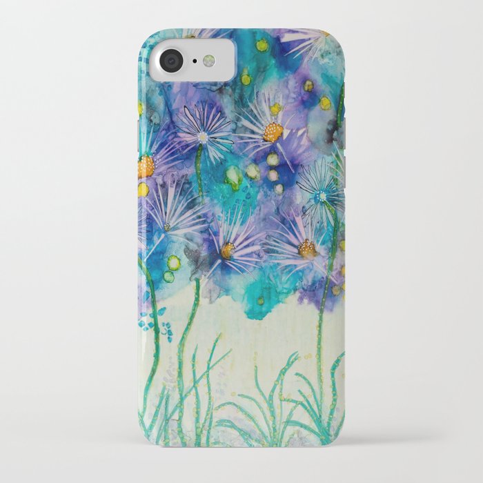 Purple and Blue Wildflowers iPhone Case