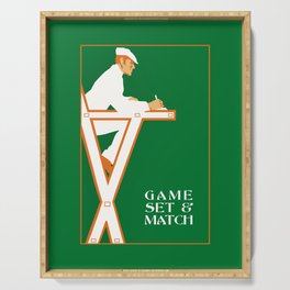 Game set and match retro tennis referee Serving Tray