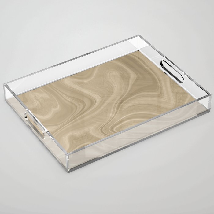 Tan Swirl Marble Acrylic Tray