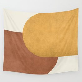 Halfmoon Colorblock - Gold Brown Wall Tapestry