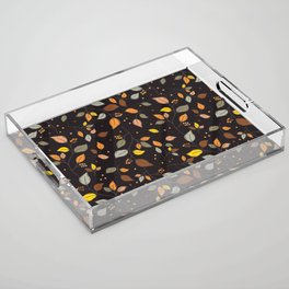 Autumn berries and leaves in warm colors Acrylic Tray