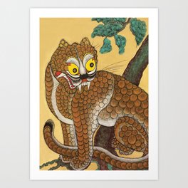 Korean Ugly Tiger Folk Minhwa Art Print