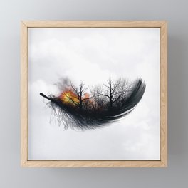 Fire Feather • Black Feather I Framed Mini Art Print