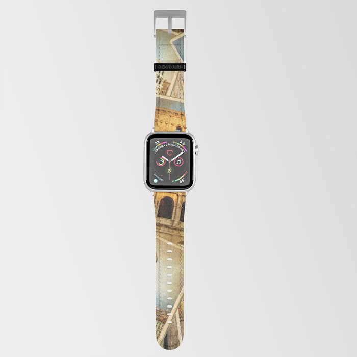 Travel in Italy -vintage photo album collage photos. Travel concepts background Apple Watch Band