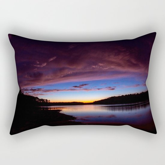 Sunset Over The Lake Rectangular Pillow