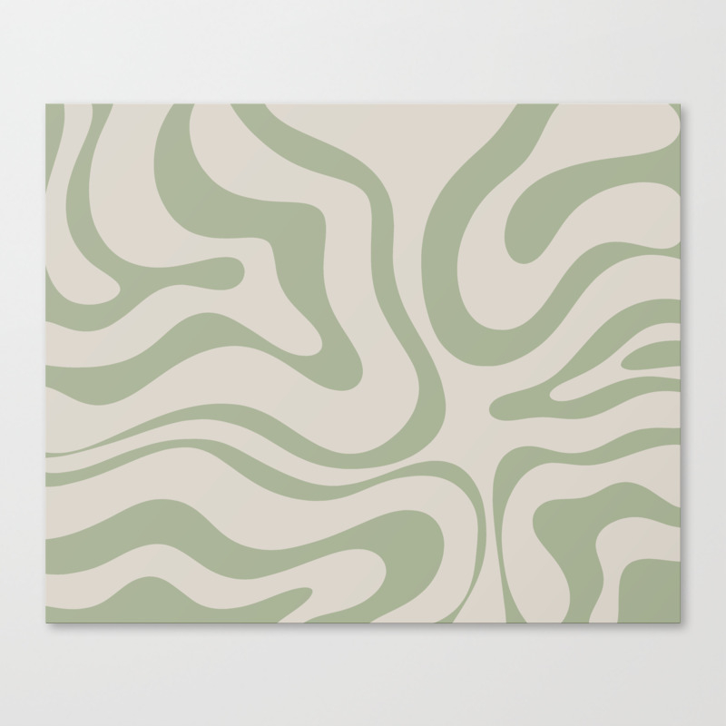 pix Liquid Abstract Sage Green Wallpaper liquid swirl abstract pattern in almond and sage green canvas print