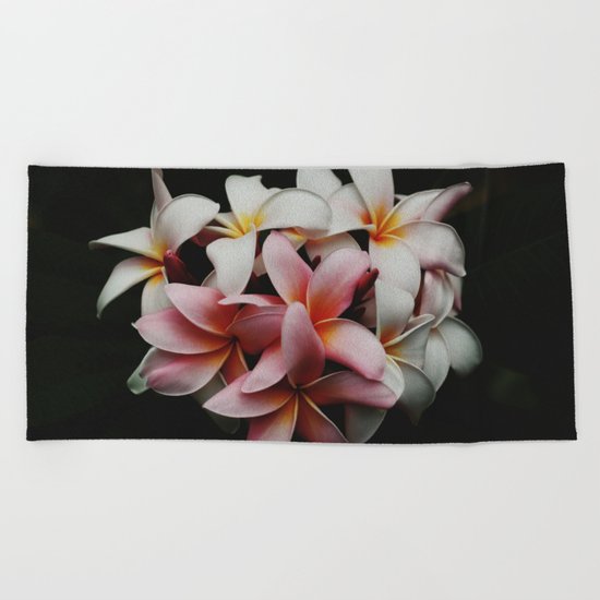 Flowers In The Dark Beach Towel