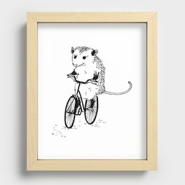 Opossums bike, too Recessed Framed Print