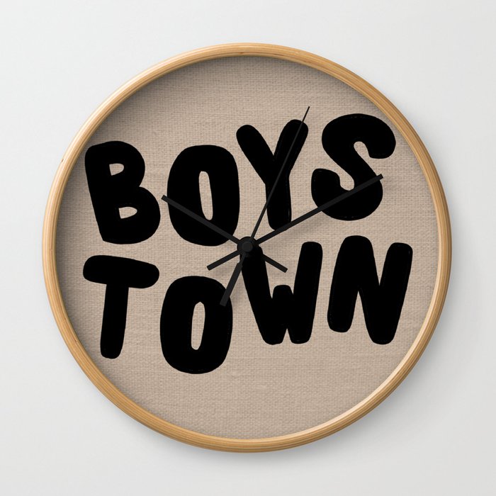Boystown Linen Brown Wall Clock
