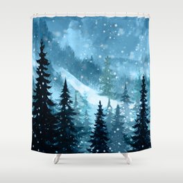 Winter Night Shower Curtain